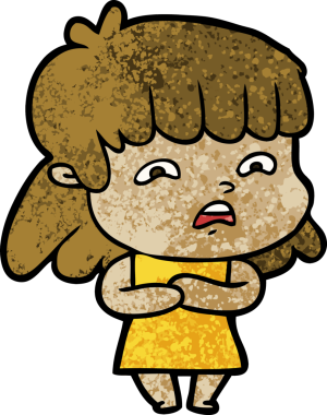 Bir insan tarafından çizilmiş endişeli bir karikatür.