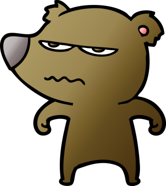 Bir insan tarafından çizilmiş kızgın ayı çizgi filmi.