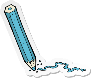 Bir insan tarafından çizilmiş karikatür kalemi çıkartması.