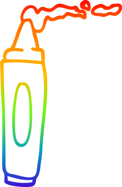 gökkuşağı gradyan çizgi çizimi bir insan tarafından çizilmiş renkli boya kalemi