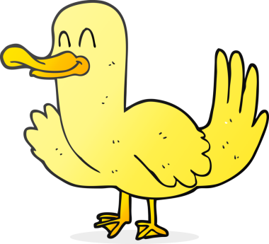 Bir insan tarafından çizilmiş serbest çizim ördek.