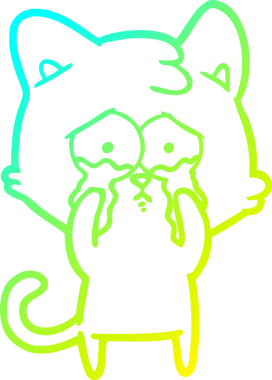 Bir insan tarafından çizilmiş ağlayan bir çizgi filmin soğuk gradyan çizimi