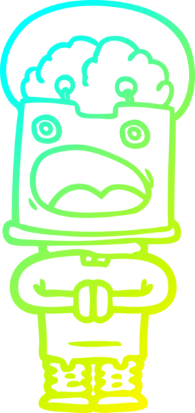 Bir insan tarafından çizilmiş soğuk gradyan robot çizimi