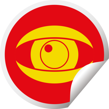 bir insan tarafından çizilmiş göz çizgisi dairesel soyma etiketi