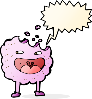 Bir insan tarafından çizilmiş konuşma balonu olan çerez çizgi film karakteri