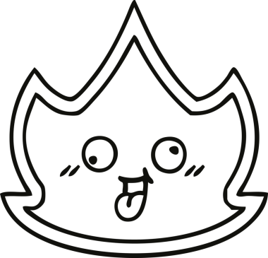 Bir insan tarafından çizilmiş bir ateşin çizgi çizimi