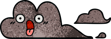 Bir insan tarafından çizilmiş fırtına bulutunun retro grunge deseni.