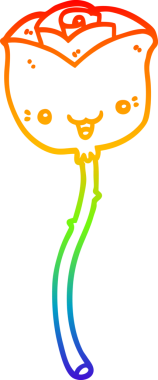 gökkuşağı gradyan çizimi bir insan tarafından çizilmiş bir karikatür çiçeği