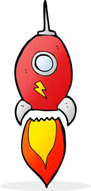 Bir insan tarafından çizilmiş çizgi film uzay gemisi.