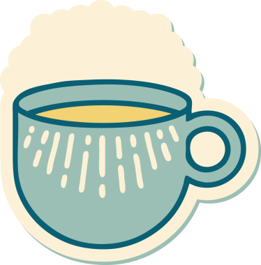 Dövme çıkartması geleneksel kahve tarzında bir insan tarafından çizilmiş.