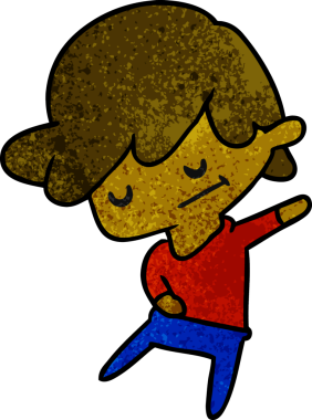 bir insan tarafından çizilmiş kawaii yakışıklı bir çocuğun desenli çizimi.