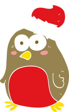 Bir insan tarafından çizilen Robin 'in düz renk çizimi