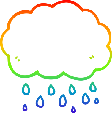 gökkuşağı gradyanı çizimi bir insan tarafından çizilmiş bir karikatür bulutu