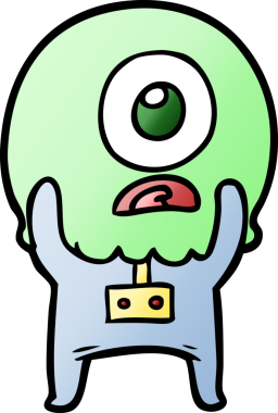 Çizgi film Tepegöz uzaylı uzay adamı bir insan tarafından çizildi.