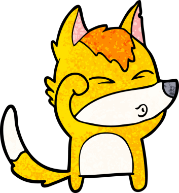 Bir insan tarafından çizilmiş tilki çizgi film karakteri