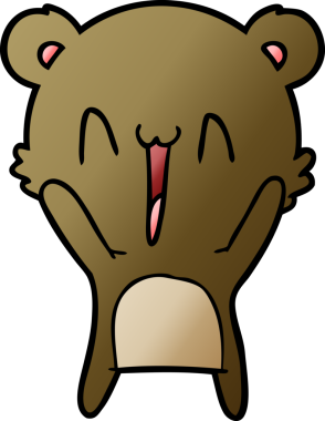 Bir insan tarafından çizilmiş mutlu ayı karikatürü