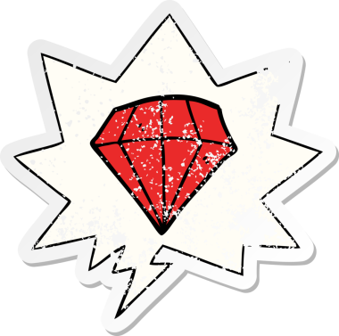 Sözcük baloncuklu karikatür dövmesi bir insan tarafından çizilmiş sıkıntılı eski bir çıkartma