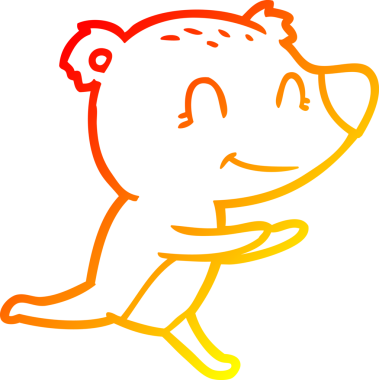 Bir insan tarafından çizilmiş, çalışan bir kutup ayısının sıcak çizgi çizimi.