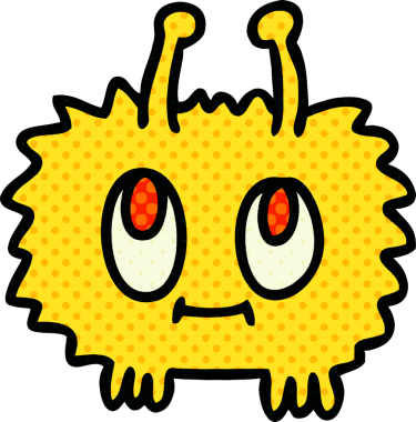 Bir insan tarafından çizilmiş garip çizgi roman tarzı uzaylı yaratık.