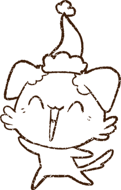 Bir insan tarafından çizilmiş Noel Köpeği Kömürü