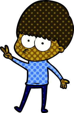 Bir insan tarafından çizilmiş sinirli çizgi film çocuğu.