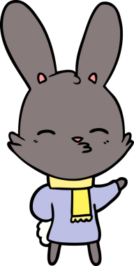 Bir insan tarafından çizilmiş meraklı tavşan çizgi filmi.