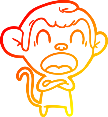 Bir insan tarafından çizilmiş bağıran çizgi film maymunu çizimi