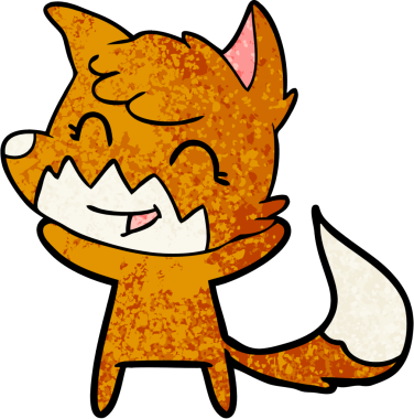 Bir insan tarafından çizilmiş tilki çizgi film karakteri