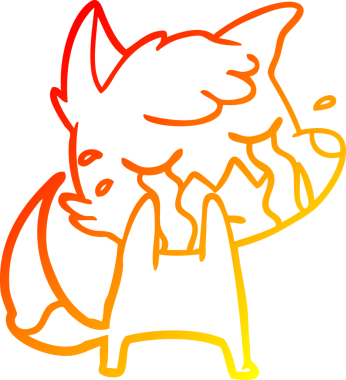 Bir insan tarafından çizilmiş ağlayan tilki çizgi filmi.