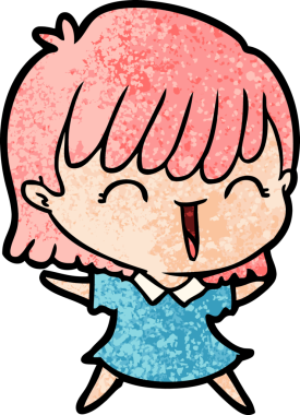 Bir insan tarafından çizilmiş karikatür kadın.