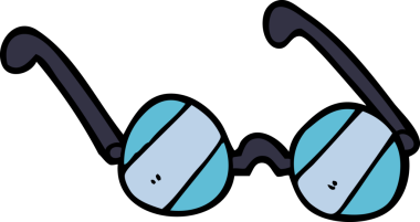 Bir insan tarafından çizilmiş karalama gözlüğü.