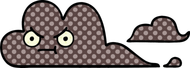 Bir insan tarafından çizilmiş bir fırtına bulutunun karikatürü.