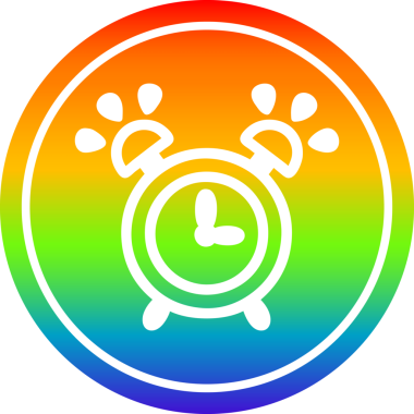 Çalan çalar saat dairesel simgesi gökkuşağı gradyan bir insan tarafından çizilmiş