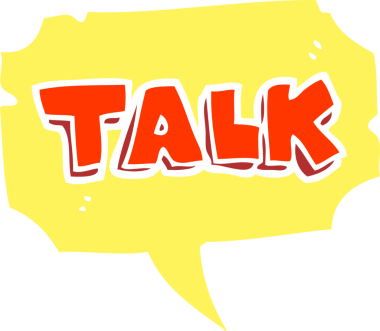 Bir insan tarafından çizilen konuşma sembolünün düz renk çizimi