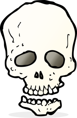 Bir insan tarafından çizilmiş kafatası.