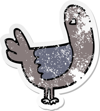 Bir insan tarafından çizilmiş bir güvercinin sıkıntılı çıkartması.