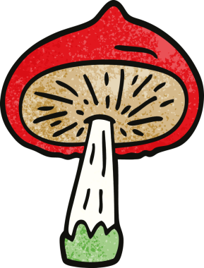 Bir insan tarafından çizilmiş karalama mantarı.