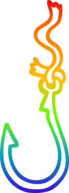 Bir insan tarafından çizilmiş karikatür balık kancasının çizimi.