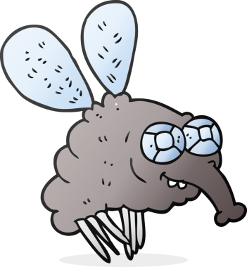 Bir insan tarafından çizilmiş serbest çizim çizgi film sineği