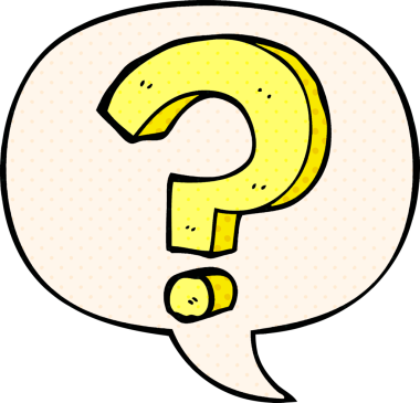 bir insan tarafından çizilmiş çizgi roman tarzında konuşma baloncuğu olan soru işareti