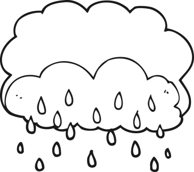 Bir insan tarafından çizilmiş siyah beyaz karikatür gökgürültüsü.