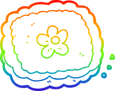 gökkuşağı gradyan çizimi bir insan tarafından çizilmiş bir çizgi film bisküvisi