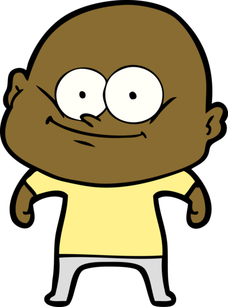 Bir insan tarafından çizilmiş kel bir adam.