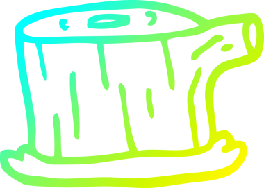 Bir insan tarafından çizilen ağaç kütüğünün soğuk gradyan çizgisi.