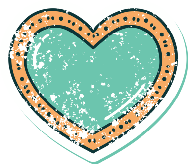 Bir insan tarafından çizilmiş bir kalbin sembolik dövmesi.