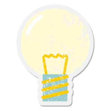 Bir insan tarafından çizilmiş ampul grunge çıkartması