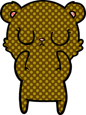 Bir insan tarafından çizilmiş barışçıl çizgi film ayısı.