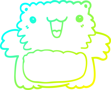 Bir insan tarafından çizilen çizgi film ayısının soğuk gradyan çizgisi.