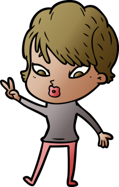 Bir insan tarafından çizilmiş karikatür kadın.