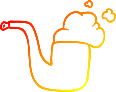 Bir insan tarafından çizilmiş eski bir sigara piposunun sıcak eğimli çizimi